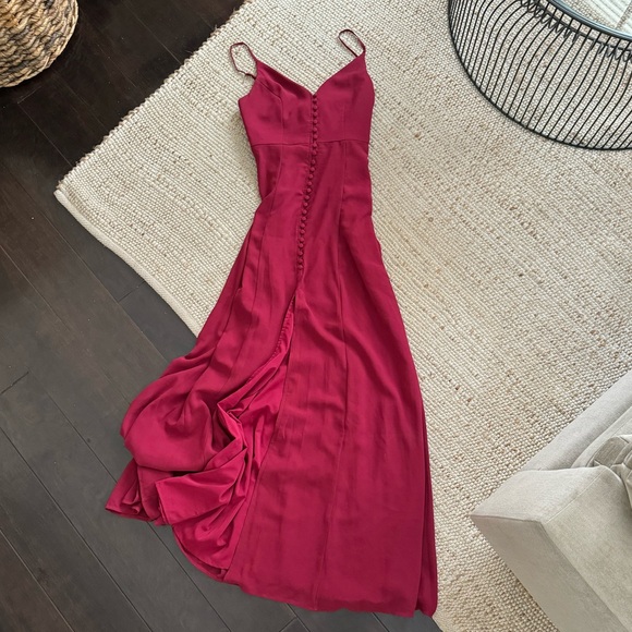 Lulu’s You Found Me Wine Red Maxi Dress, Size S - Picture 6 of 10